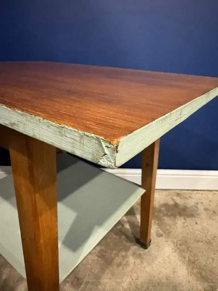 photo furniture Vintage Formica Table And Chairs Green Blue 1950s Mid Century Kitchen Larder