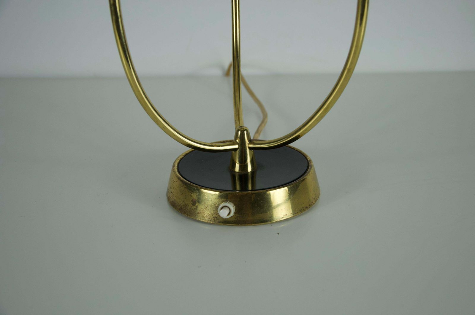 Midcentury Brass And Fabric Shade Table Lamp By Rupert Nikoll, 1960s photo buy