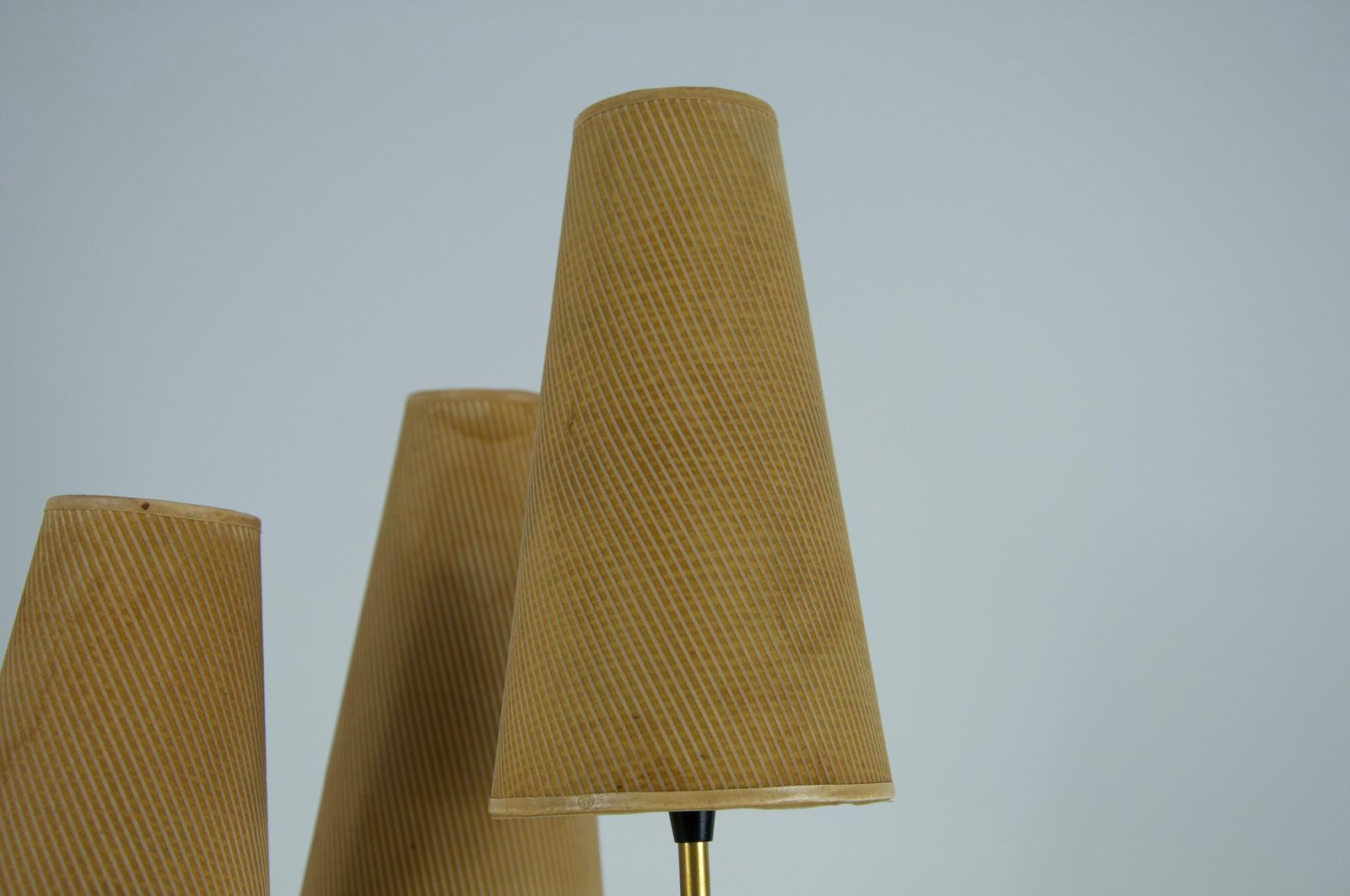 photo furniture Midcentury Brass And Fabric Shade Table Lamp By Rupert Nikoll, 1960s