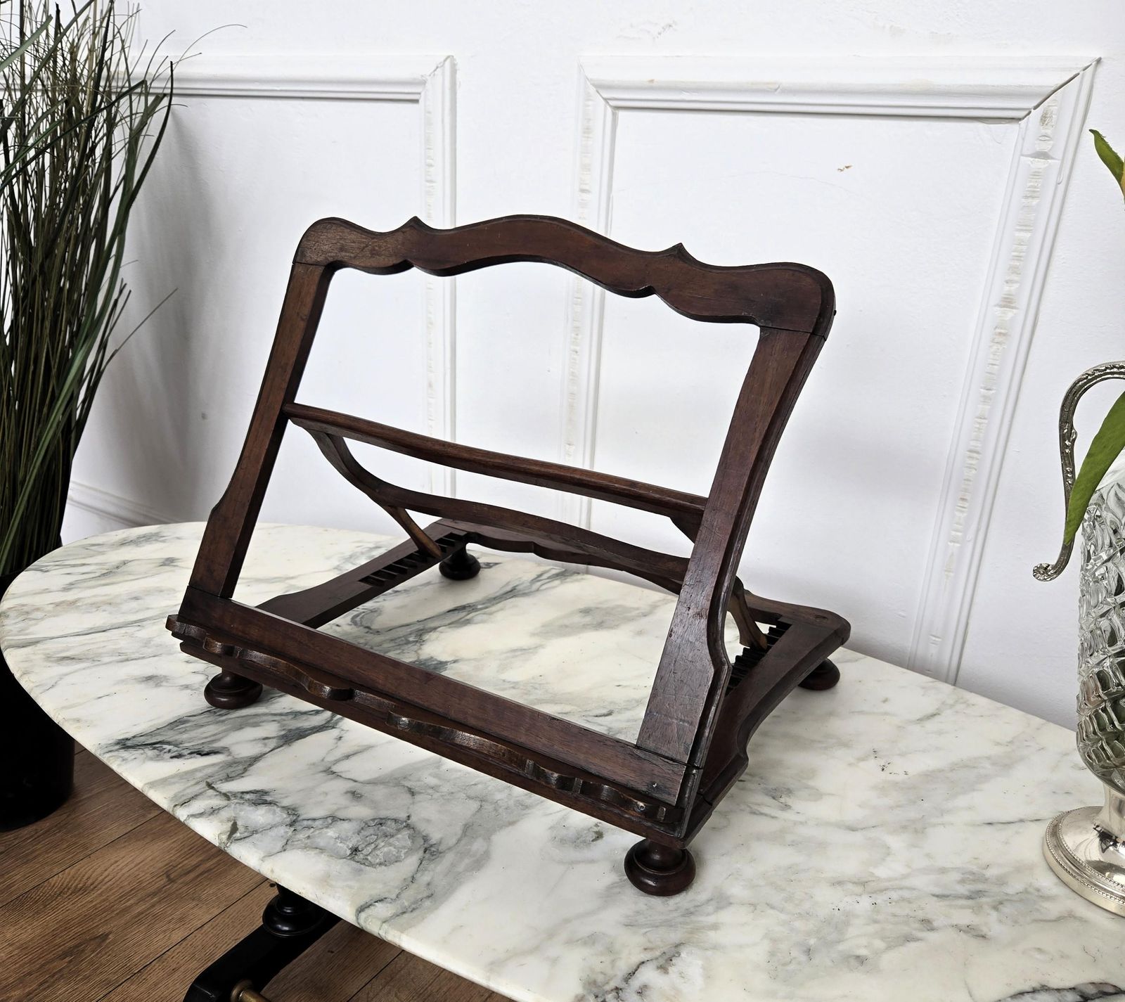 Italian Carved Wood Decorated Adjustable Lectern Book Stand Rest photo Home Decor