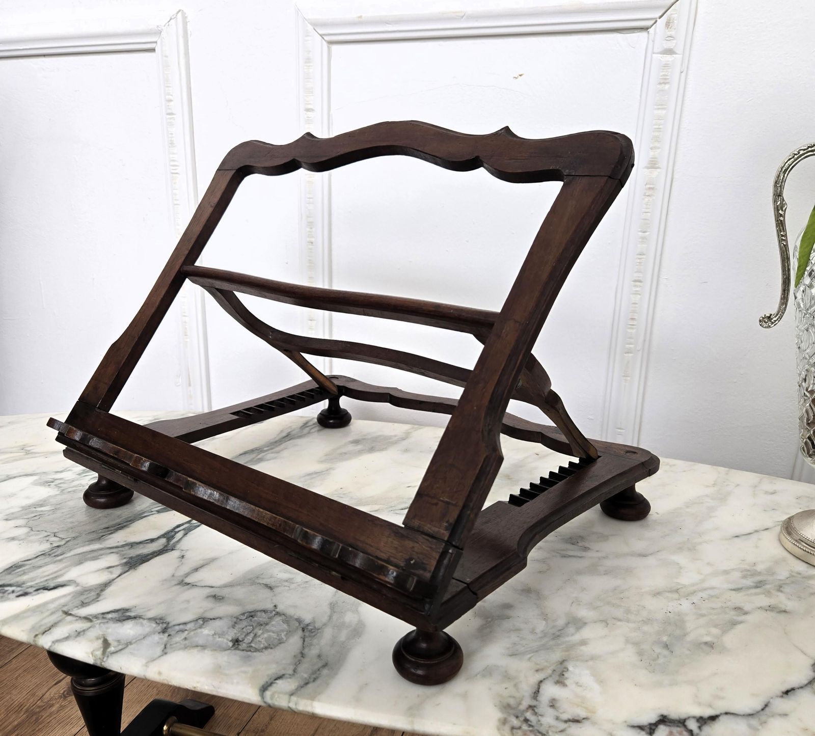 Italian Carved Wood Decorated Adjustable Lectern Book Stand Rest photo vinterior