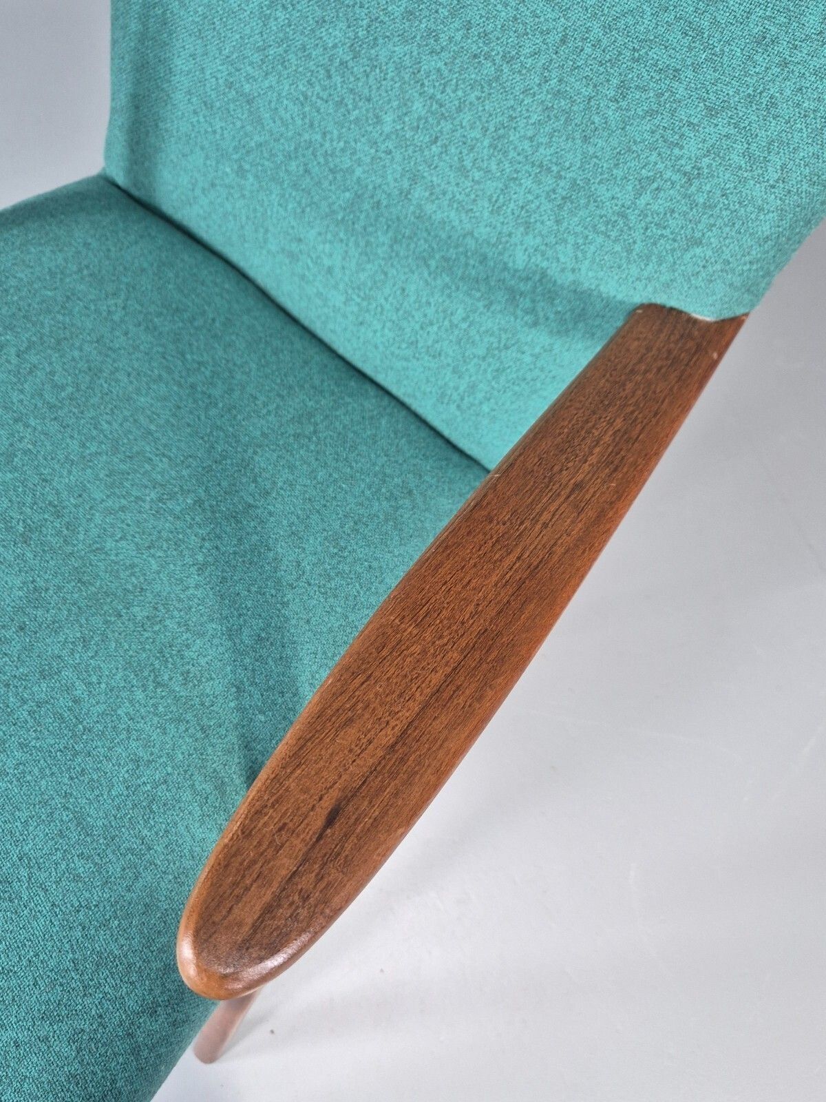 photo buy Vintage Mid Century Teak Lounge Chair New Upholstery Retro 1960s Eb11814 Mnor