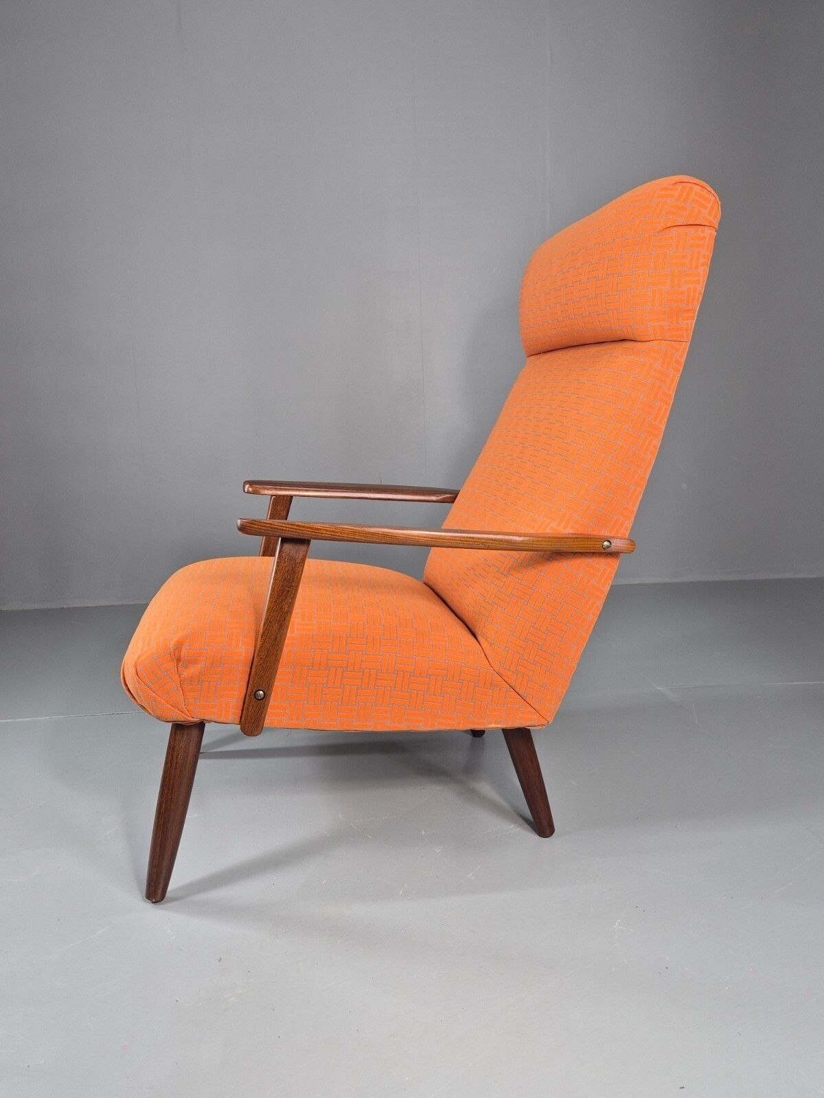 Vintage Danish Lounge Chair Teak Frame Mid Century New Upholstery photo furniture