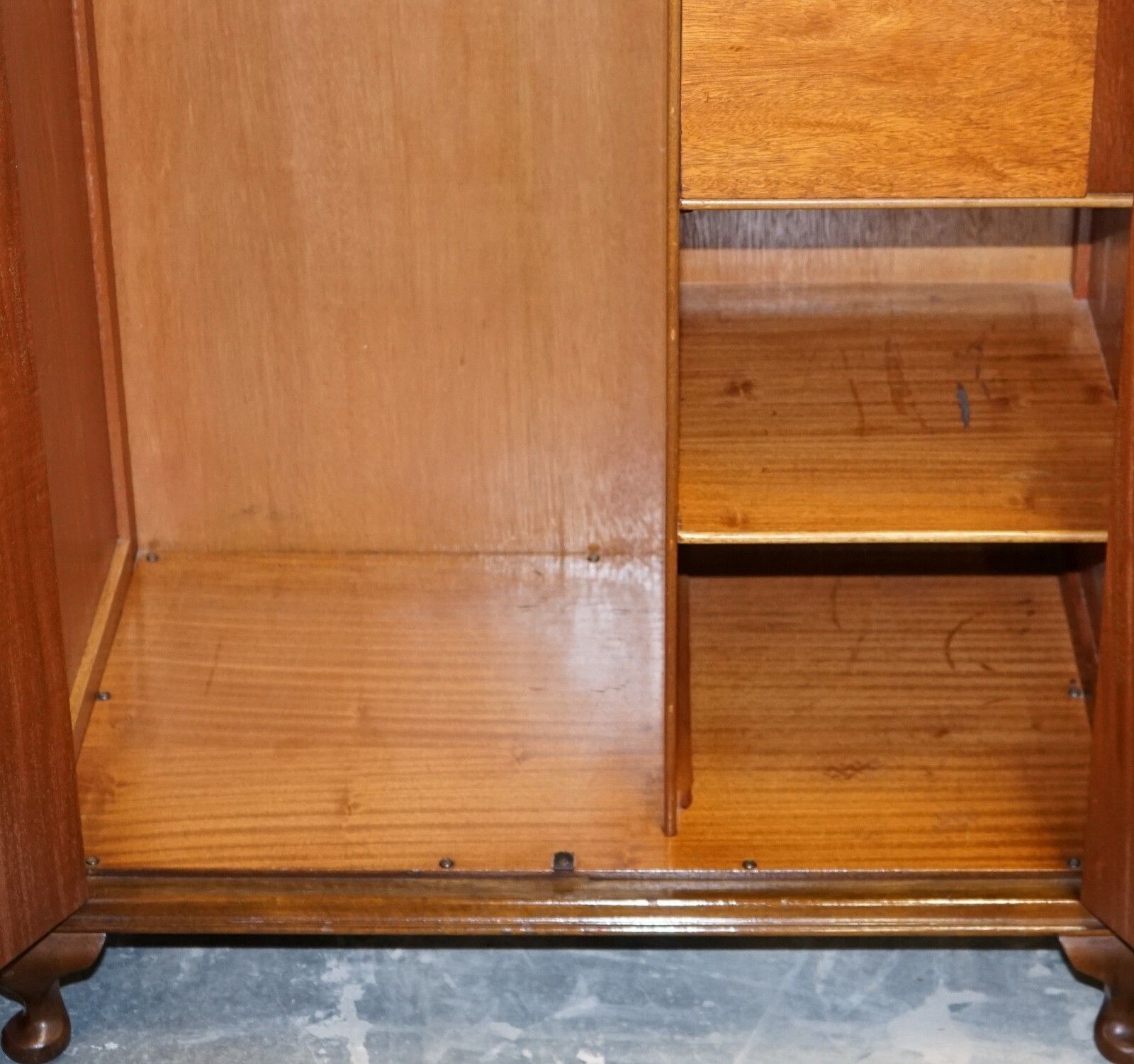photo furniture Art Deco 1920's Queen Anne English Burr Walnut Two Door Wardrobe