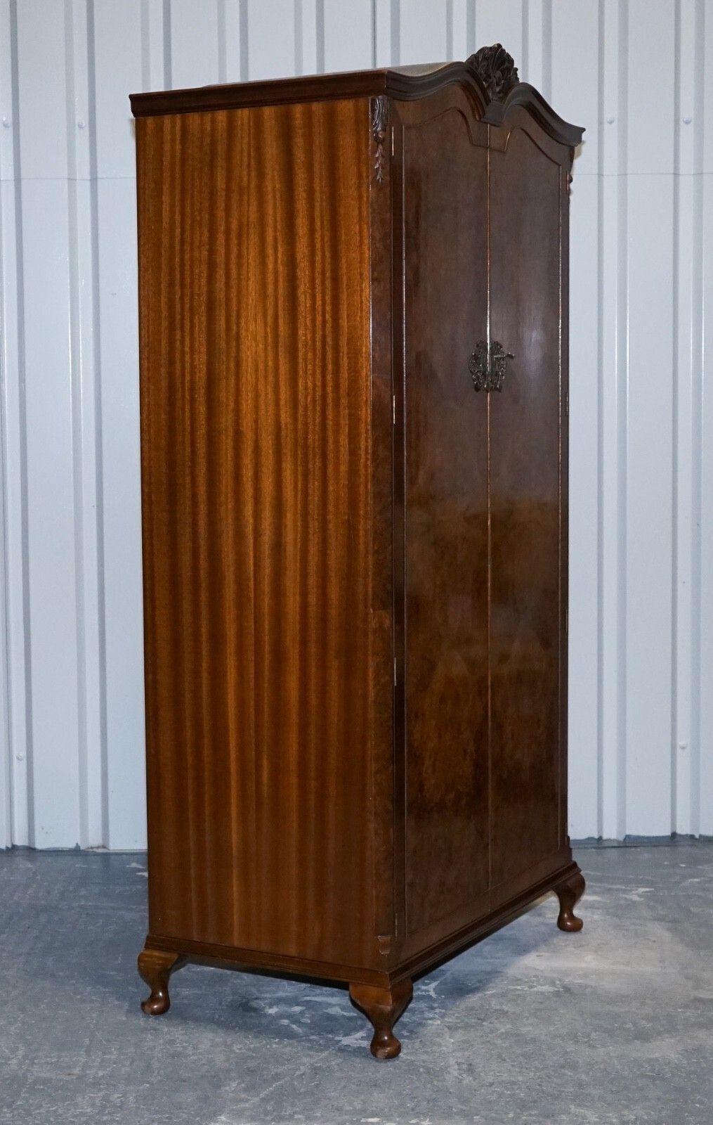 photo buy Art Deco 1920's Queen Anne English Burr Walnut Two Door Wardrobe