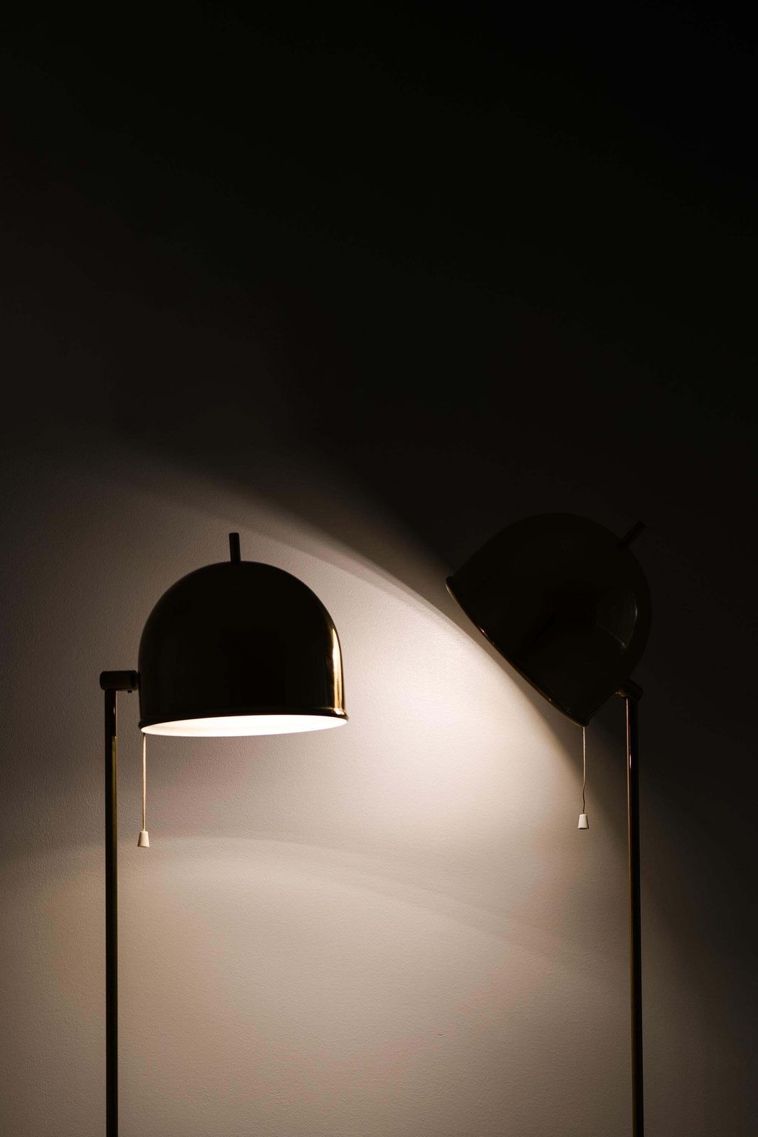 Set Of 2 Floor Lamps In Brass By Eje Ahlgren 1950s photo for sale