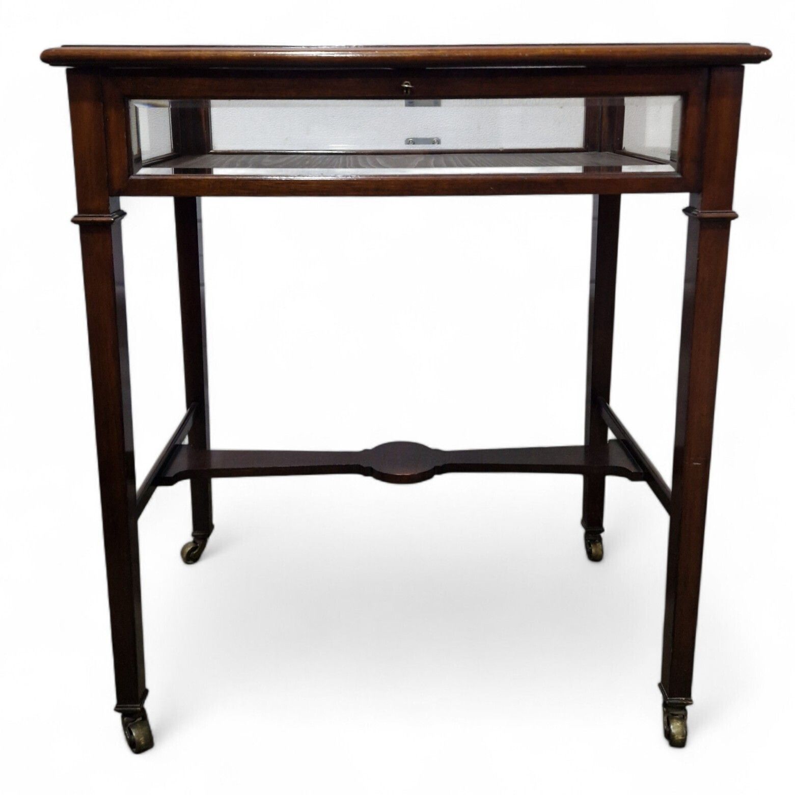 Bijouterie Table Display Cabinet Glazed Antique Edwardian Collectors Case + Key photo Furniture