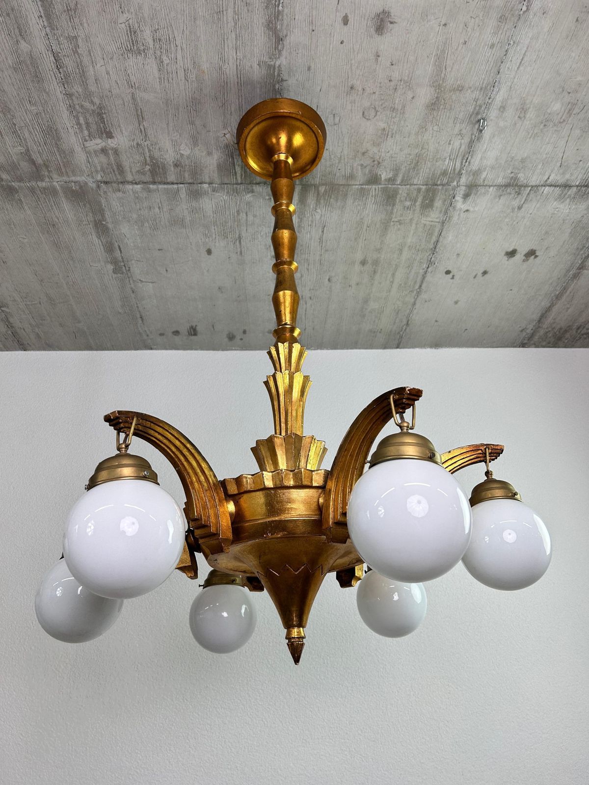 Large Art Deco Chandeliers In Style Of Dagobert Peche photo Lighting