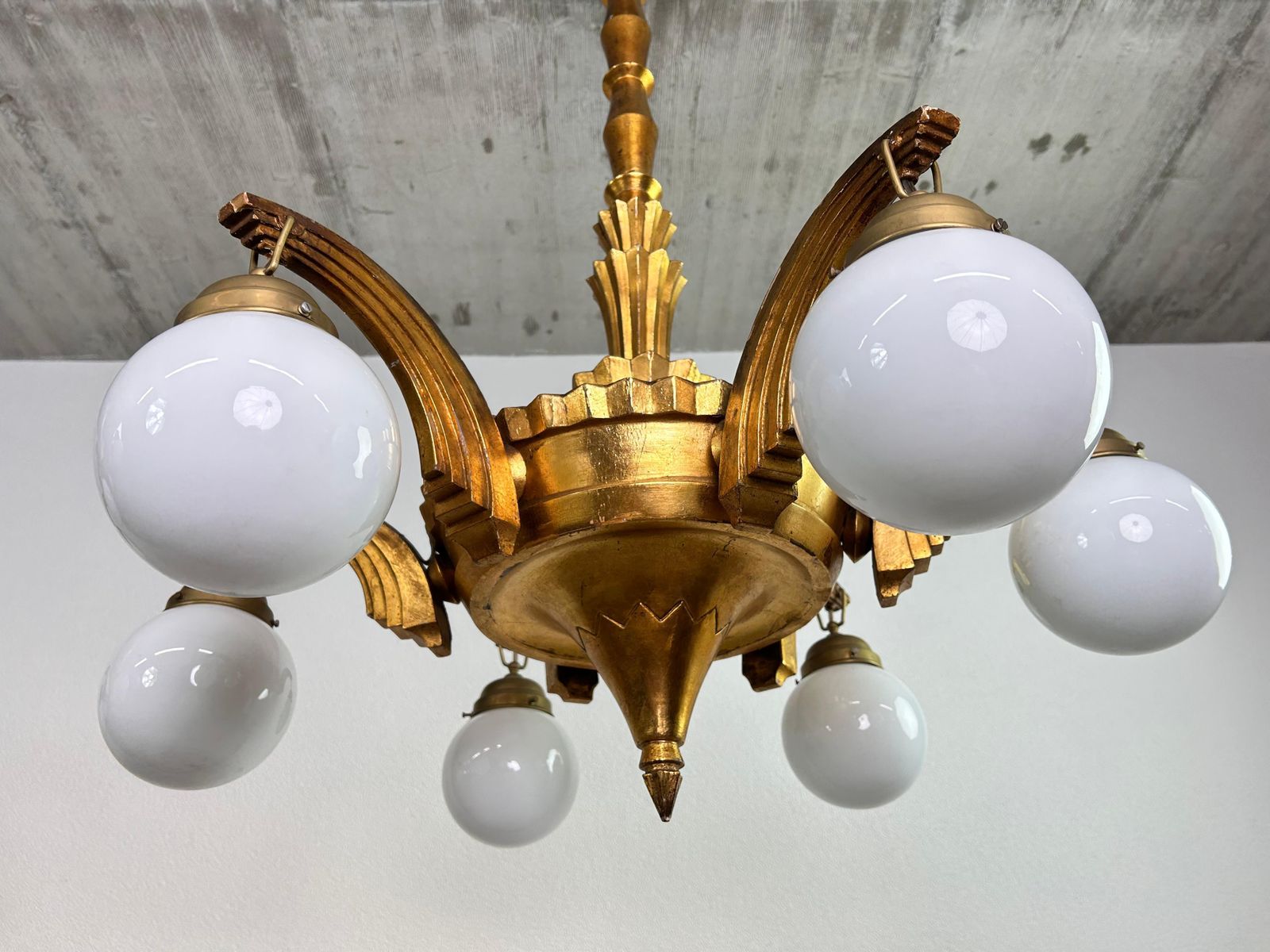 Large Art Deco Chandeliers In Style Of Dagobert Peche photo vinterior
