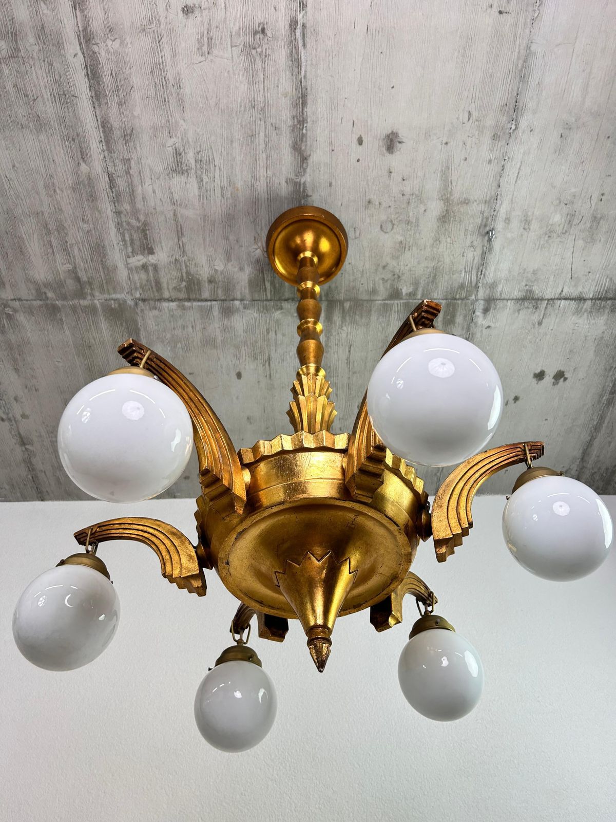 Large Art Deco Chandeliers In Style Of Dagobert Peche photo buy