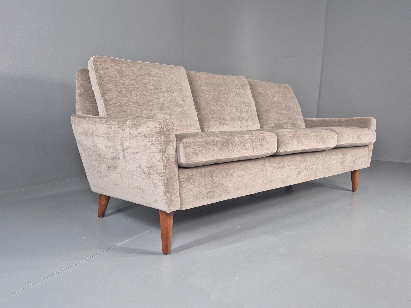 Vintage Danish 3 Seat Settee Mid Century 1960s New Upholstery photo furniture