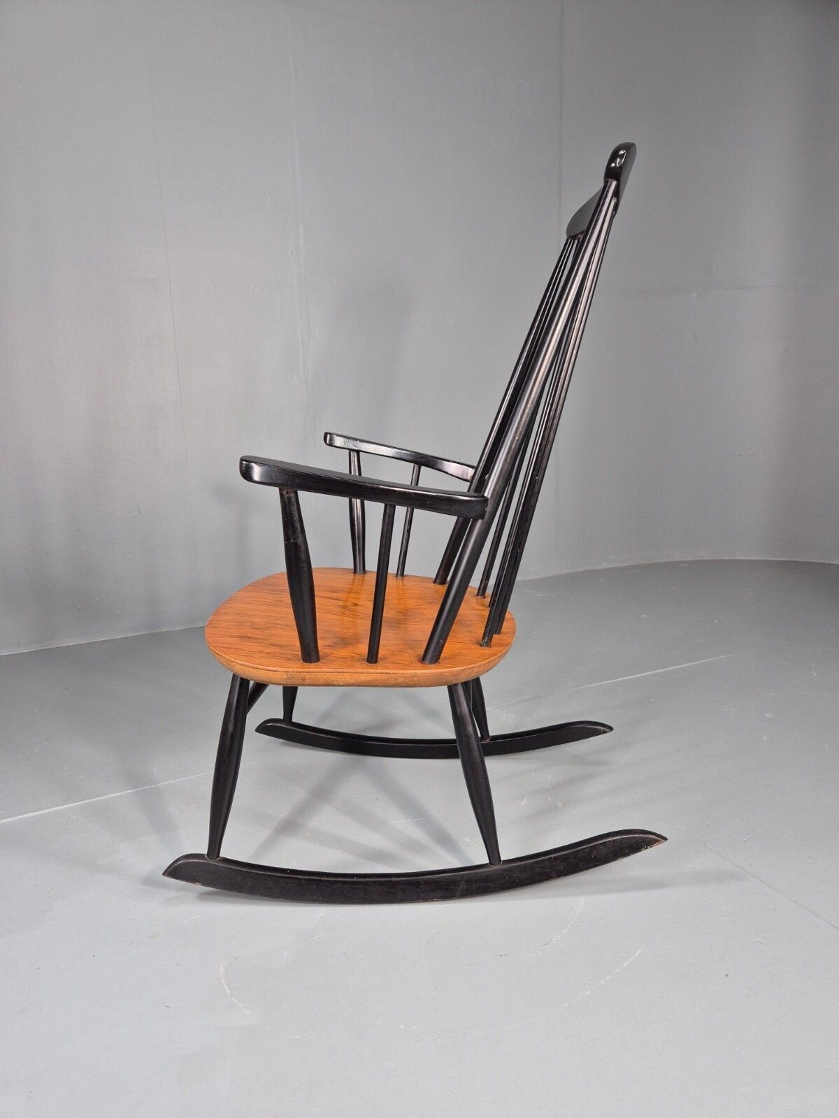 Vintage Ilmari Tapiovaara Rocking Chair Teak Beech Asko Mcm Retro photo vintage