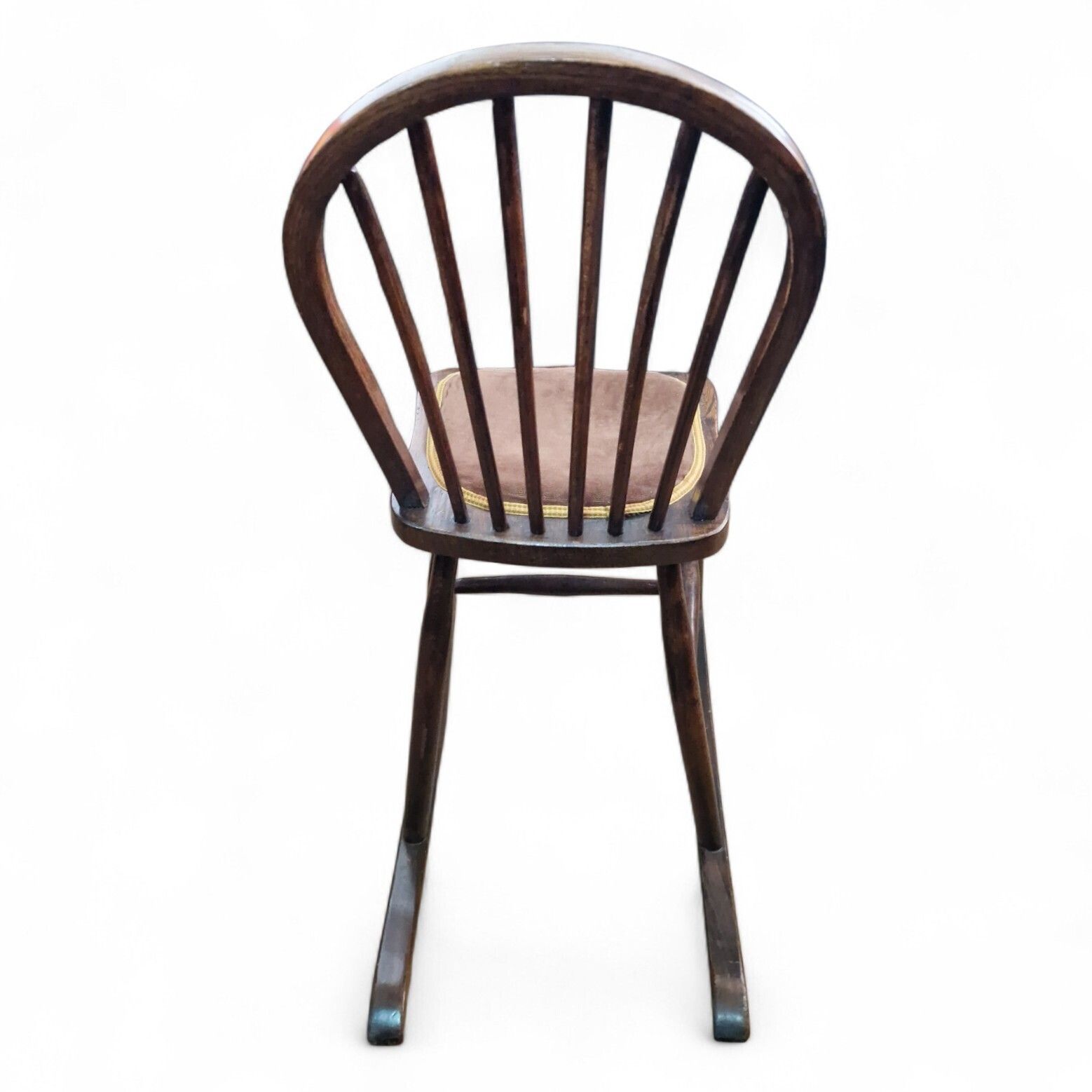 photo for sale Vintage Farmhouse Rocking Chair Antique Spindle Back Oak Country Charm Seat