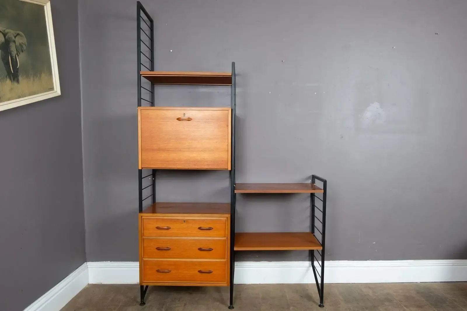 Vintage Retro 2 Bays Of Teak Staples Ladderax