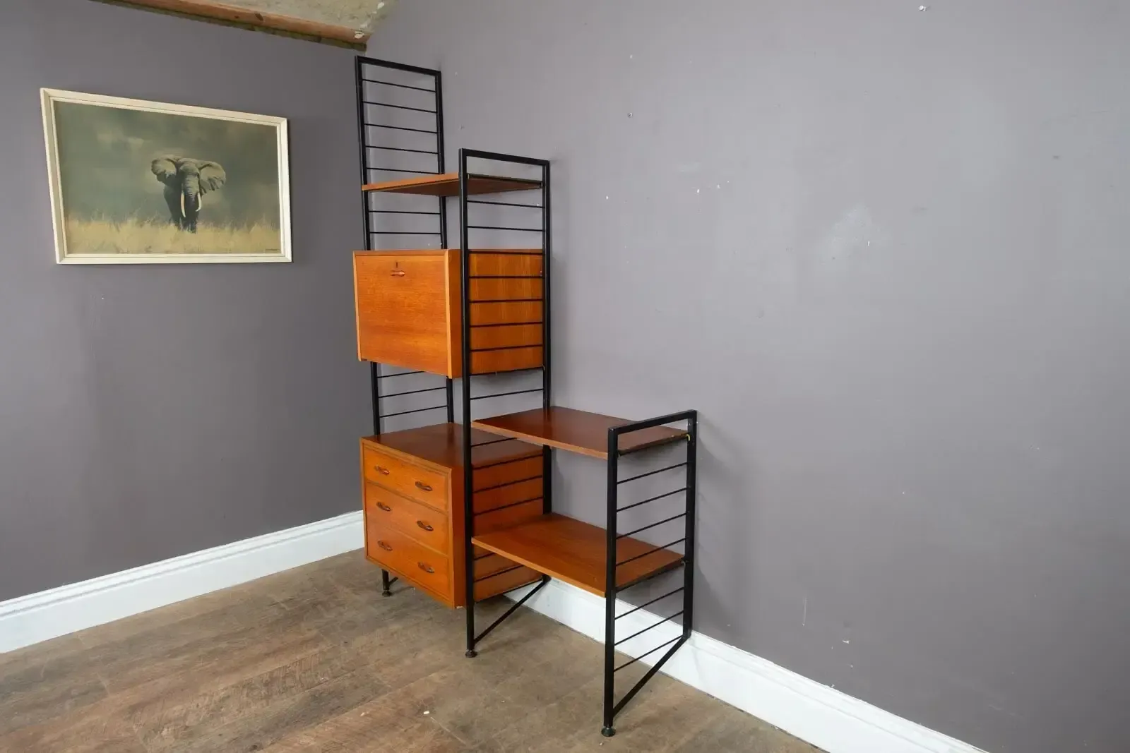 Vintage Retro 2 Bays Of Teak Staples Ladderax photo furniture