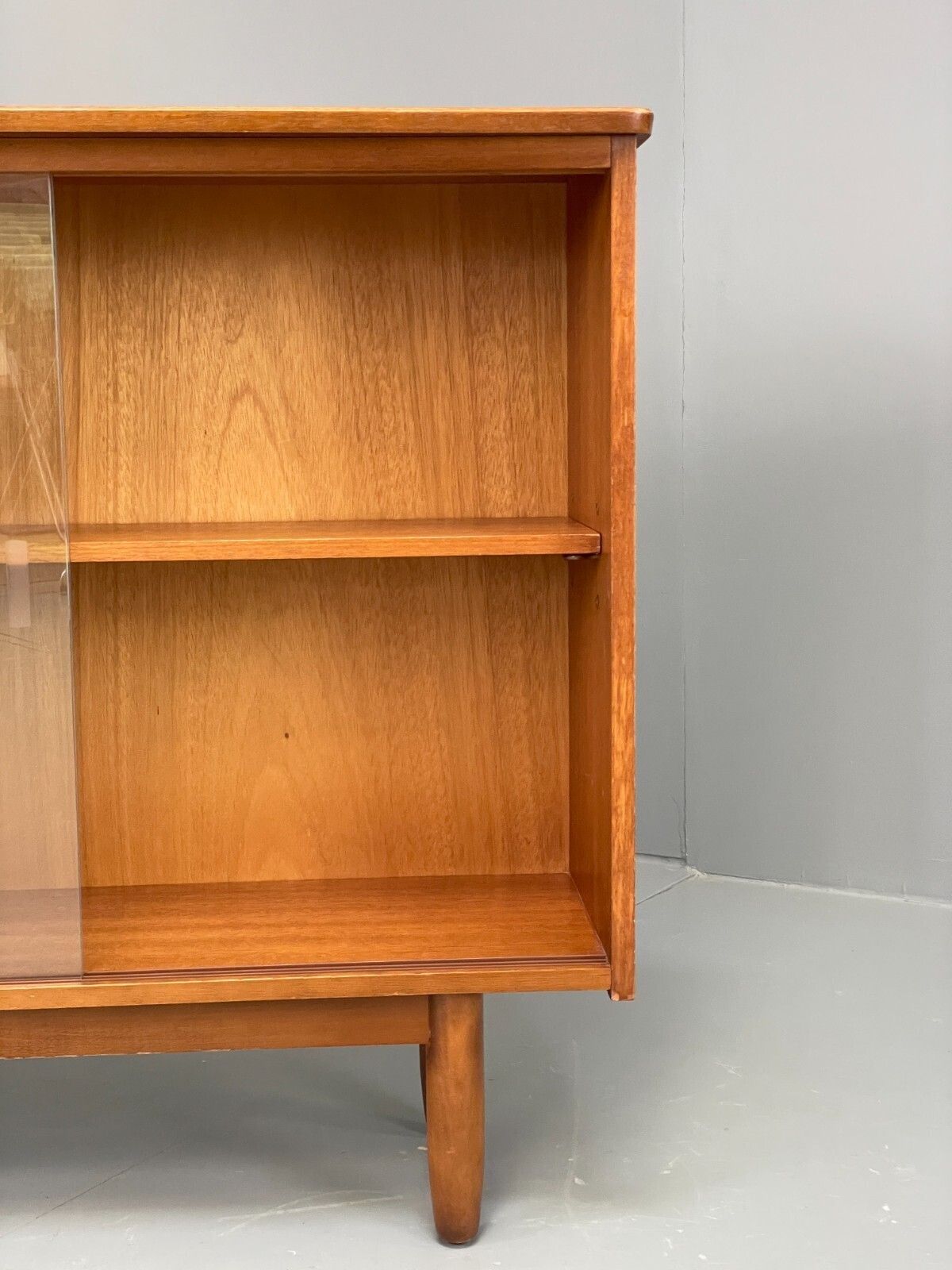 photo furniture Vintage 1960s Glazed Bookcase Cabinet Teak Shelving Cupboard Eb11808 Mwoo