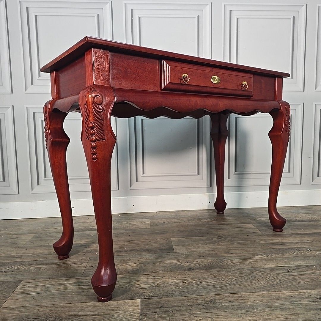 Antique Console Table Queen Anne Style Mahogany With Drawer – Hall Side Entrance photo furniture