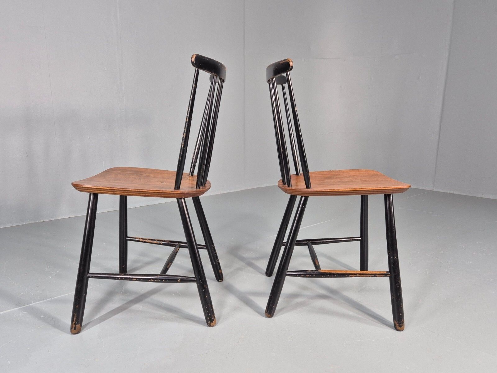 2 Vintage Midcentury Teak Dining Chairs Fannet By Ilmari Tapiovaara Mdin photo buy
