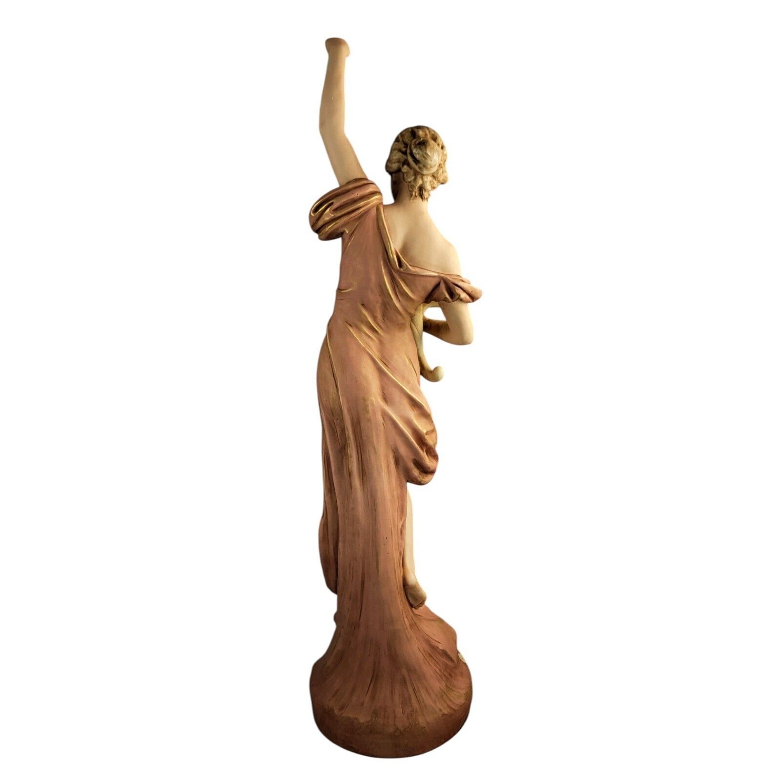 Art Nouveau Porcelain Royal Dux Bohemia Monumental Porcelain Figure Maiden 79 Cm photo Art