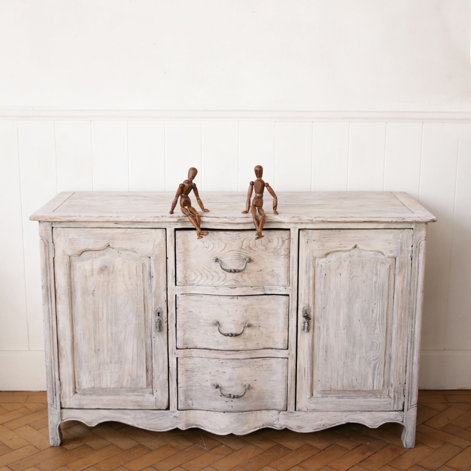 French Pine Serpentine Commode photo vintage