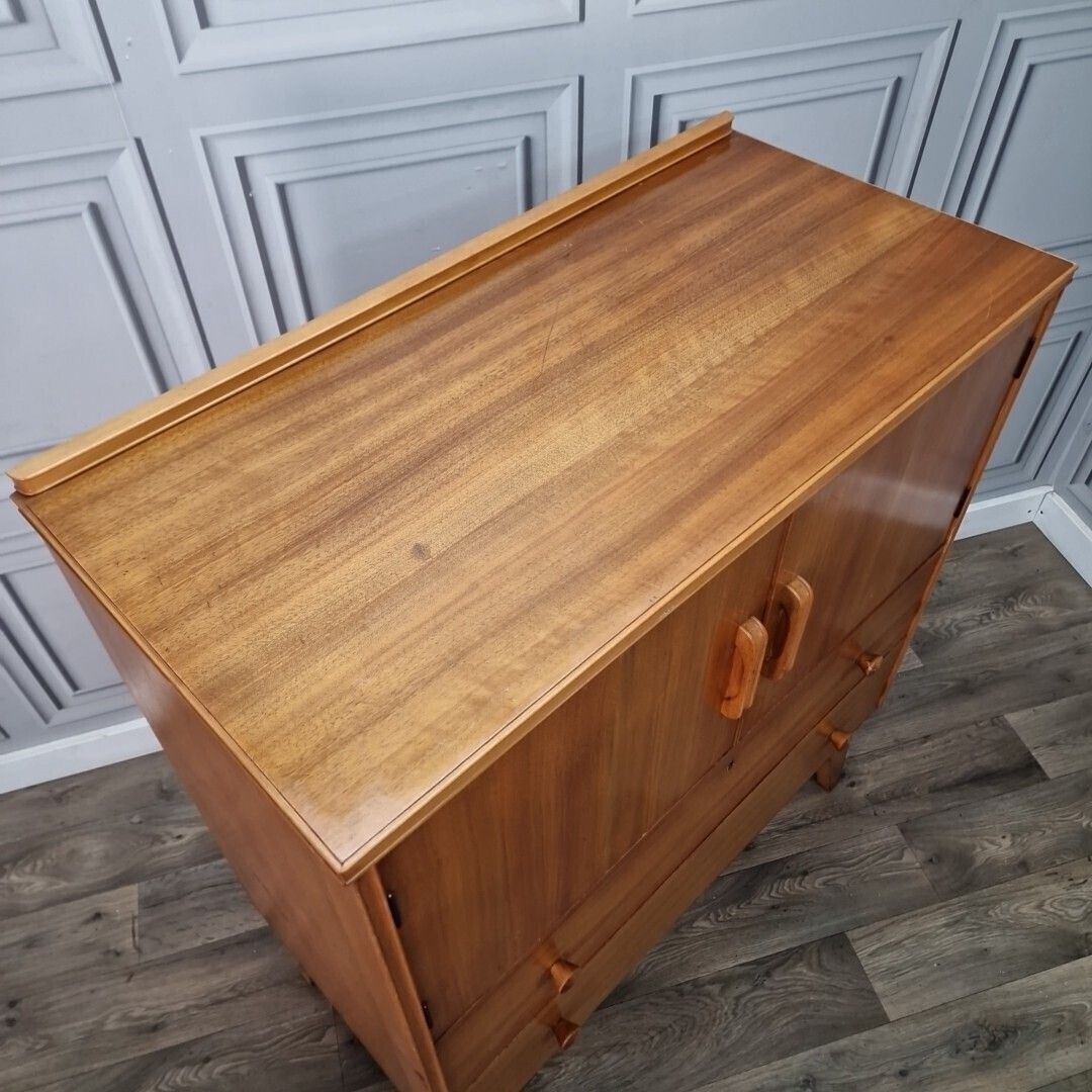 Retro Chest Of Drawers Vintage Mid Century "Golden Key" Teak Tallboy   Cupboard photo buy
