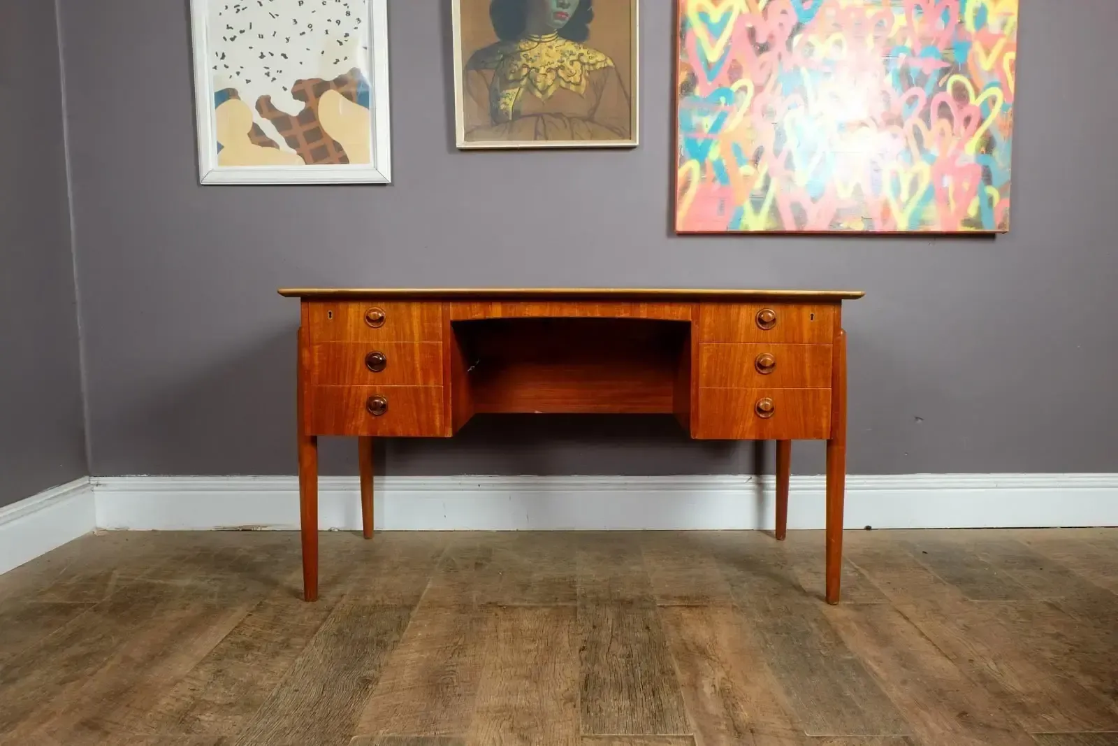 photo furniture Vintage Danish Mid Century Teak Desk By P.A. Nielsen And Co
