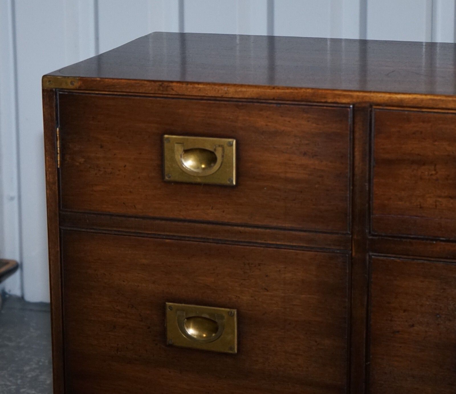 1950's British Bevan Funnell Military Campaign Sideboard Brass Fittings photo vinterior
