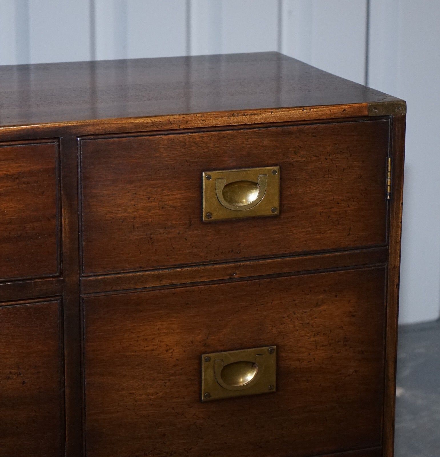 photo furniture 1950's British Bevan Funnell Military Campaign Sideboard Brass Fittings