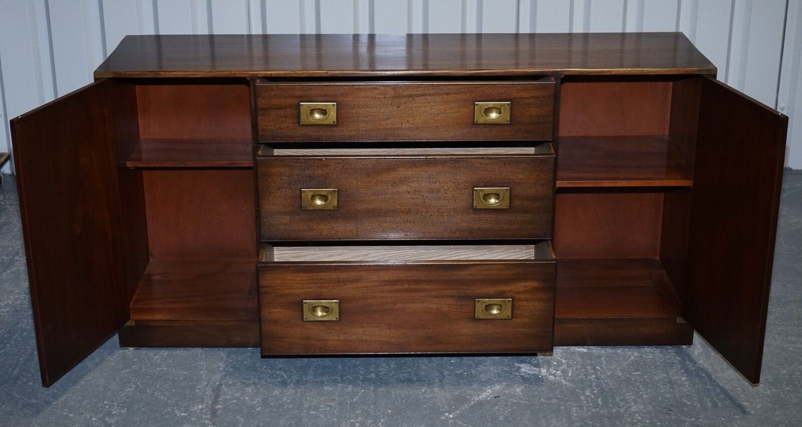 photo buy 1950's British Bevan Funnell Military Campaign Sideboard Brass Fittings