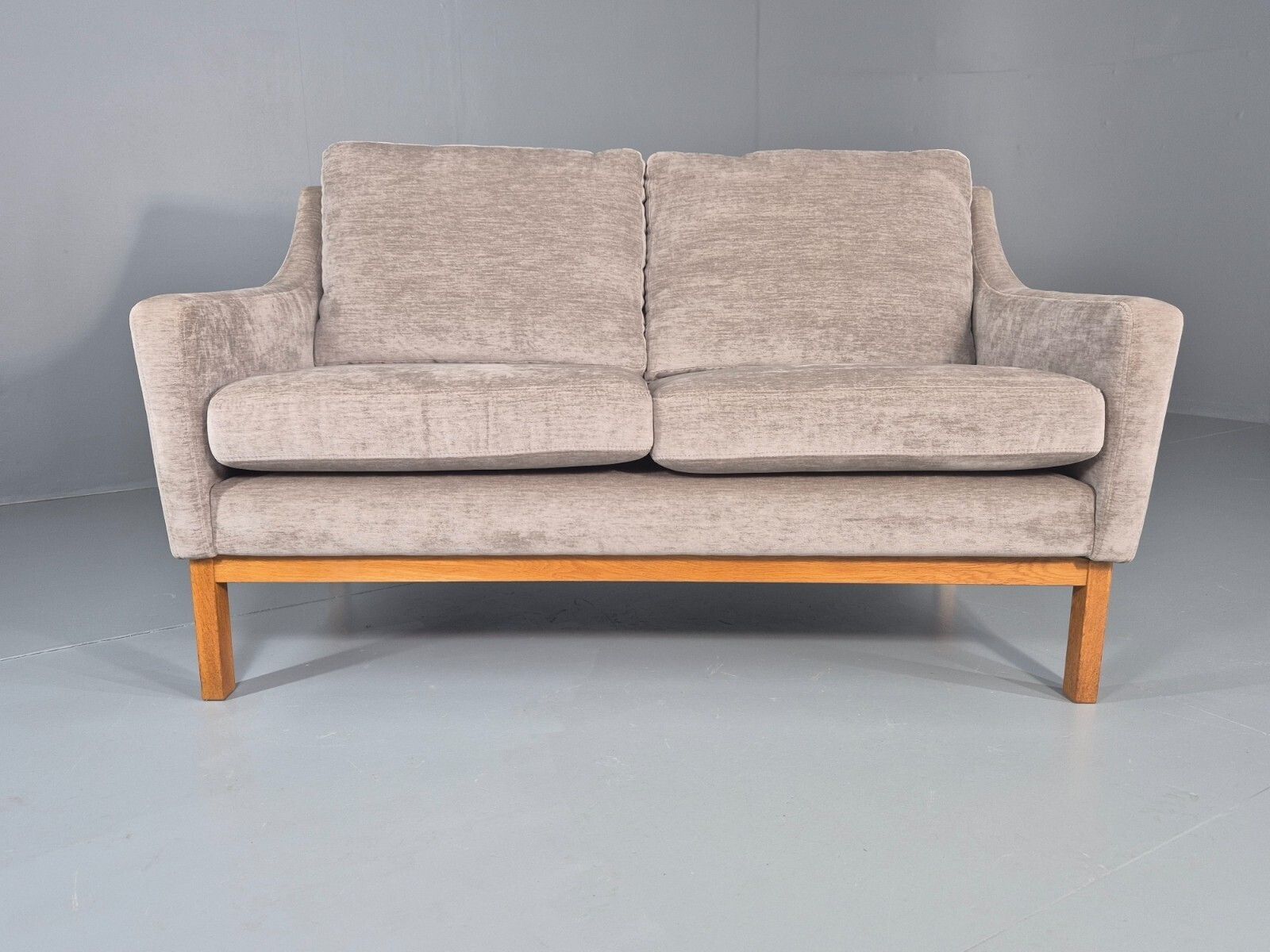 Vintage Mid Century 2 Seat Sofa New Upholstery Oak Base 1970s Retro Eb11822 M2ss photo 1800.0