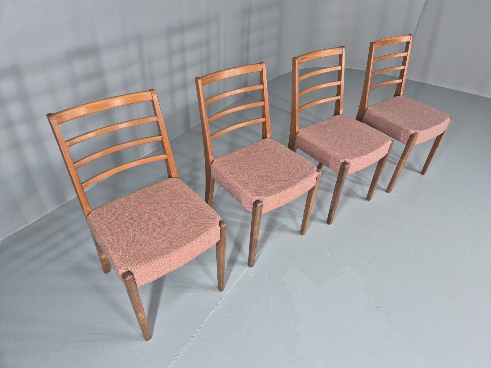 Furniture 4 Vintage Mid Century Dining Chairs 1960s Retro New Upholstery Mdin photo