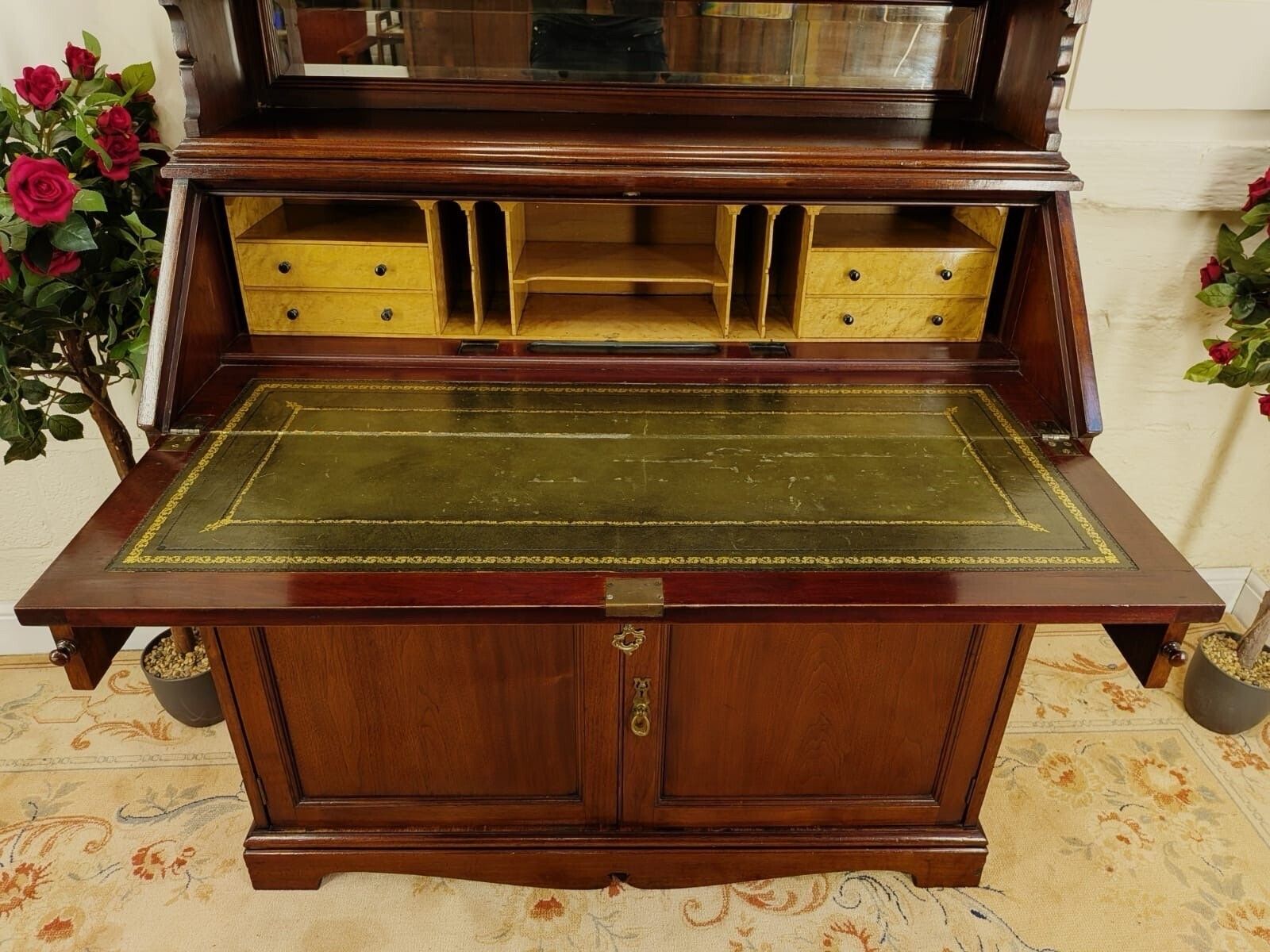 Victorian A Blain & Son Of Liverpool Mahogany Bookcase Bureau 1880 photo Furniture