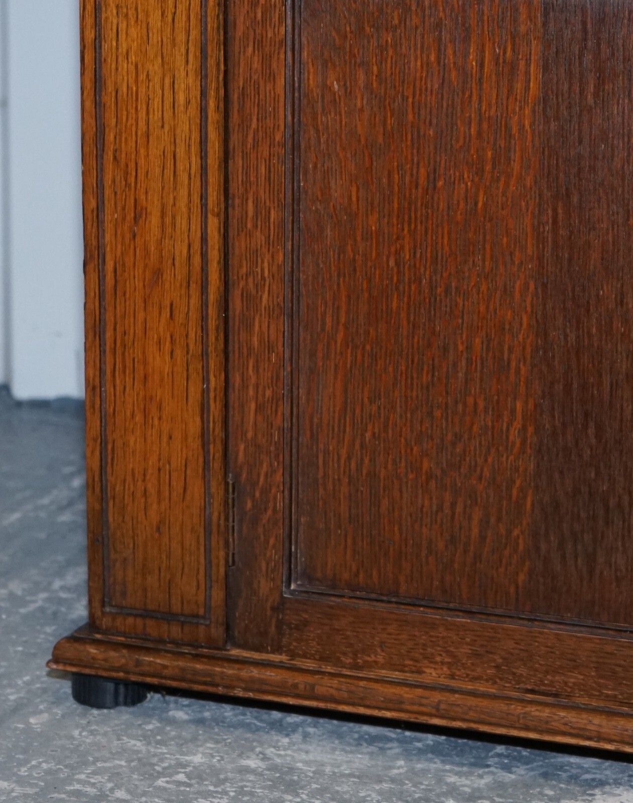 photo furniture Antique Circa 1920's English Oak Art Deco Carved Bookcase Cabinet