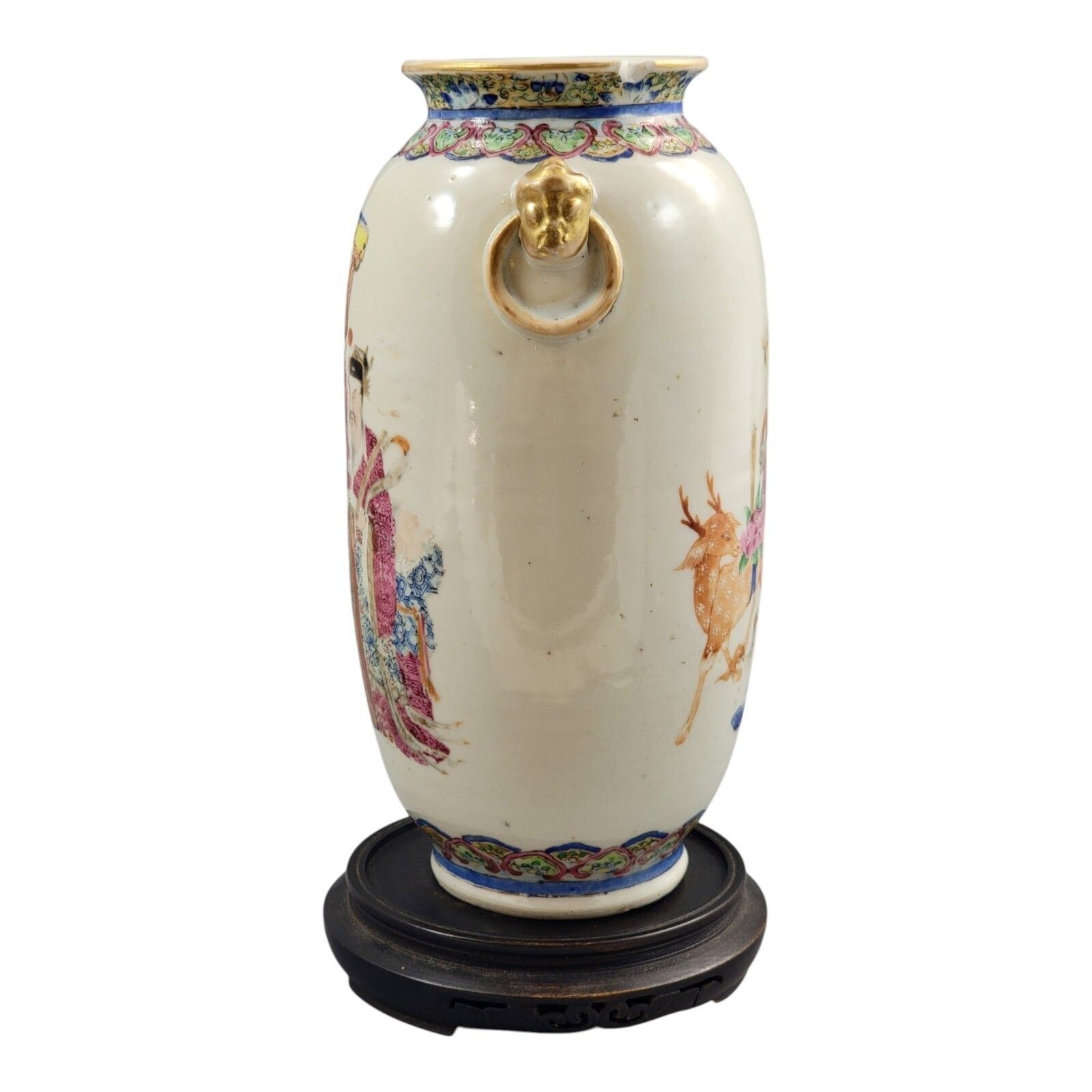 Chinese Famille Rose Porcelain Vase With Magu And Shoulao, Jingdezhen, C. 1870 photo furniture