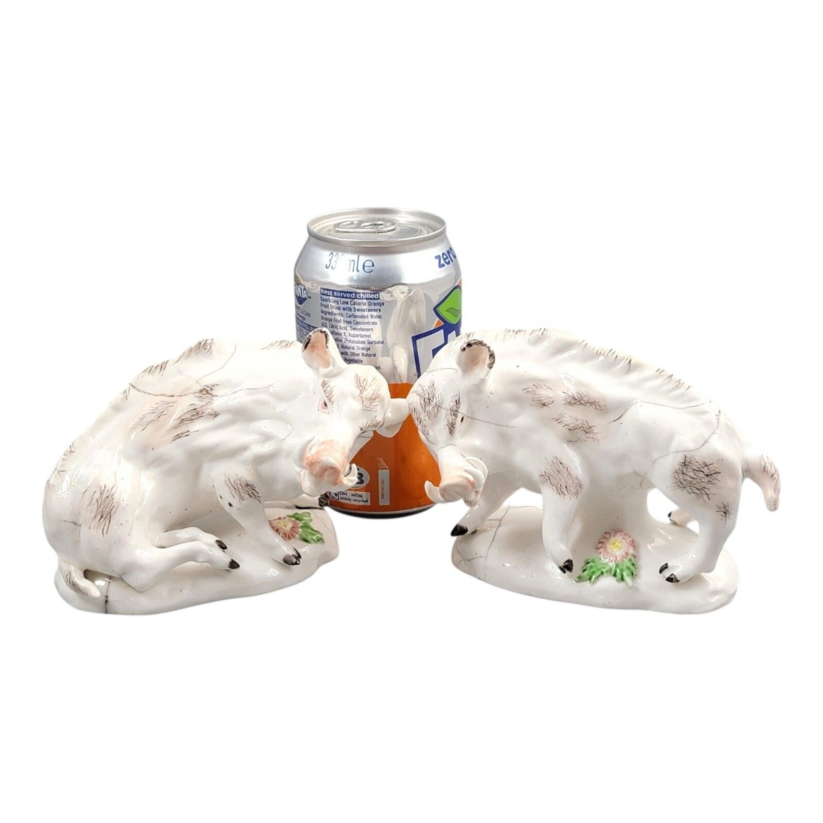 Art 18th Century Derby Porcelain Manufactory Pair Of Wild Boars C.1755 Soft Paste photo