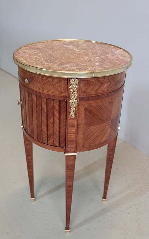 Bedside "Drum" Louis Xvi, 19th photo furniture