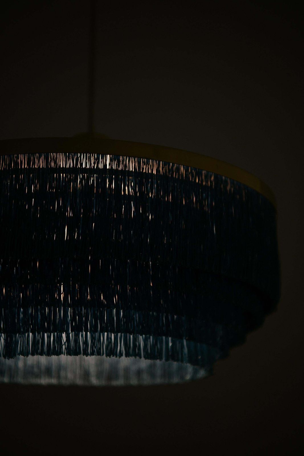 Ceiling Lamp In Brass And Silk By Hans Agne Jakobsson, 1960s photo vinterior