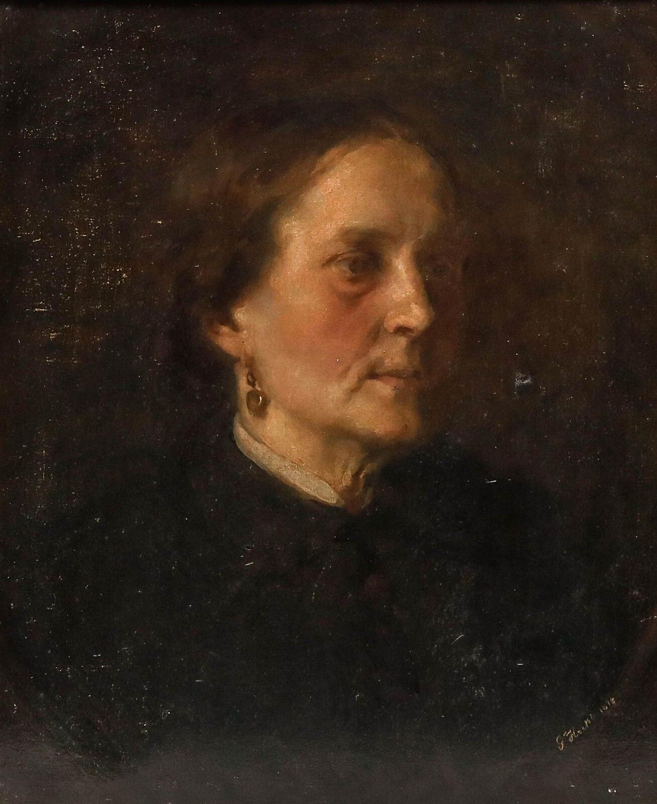 Gabriel Von Hackl (1843 1926)   Framed 1918 Oil, Portrait Of A Lady photo for sale