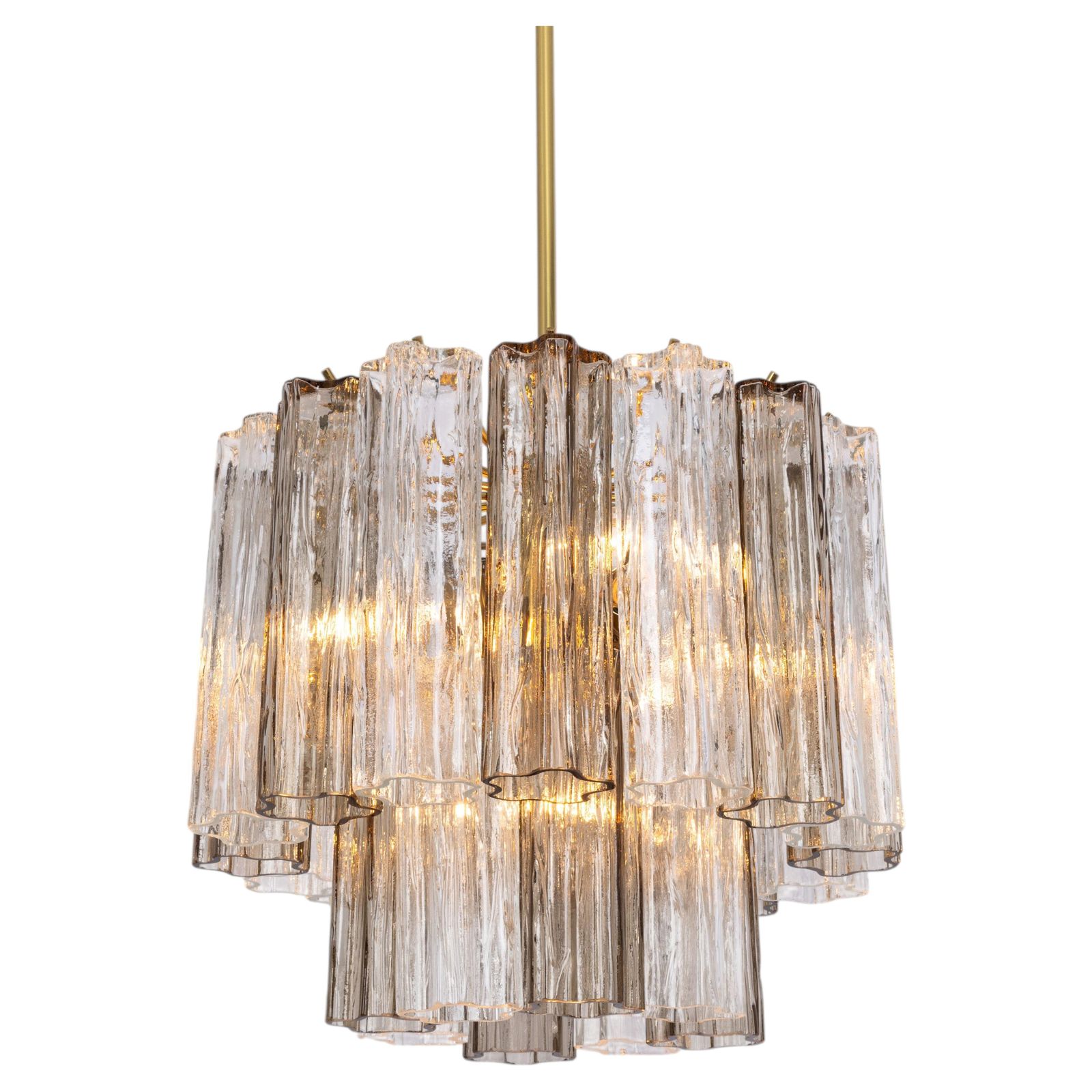 Large Tronchi Murano Glass Chandelier By Venini For Kalmar, Austria, 60s