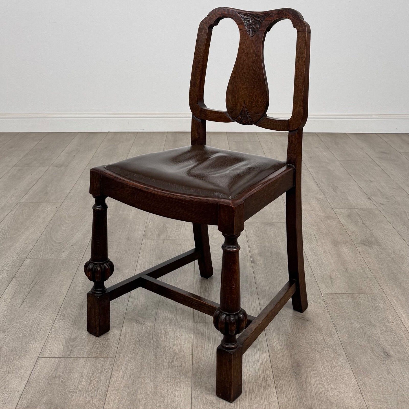 Antique 20th Century Set Of 4 Edwardian Oak Dining Chairs photo furniture