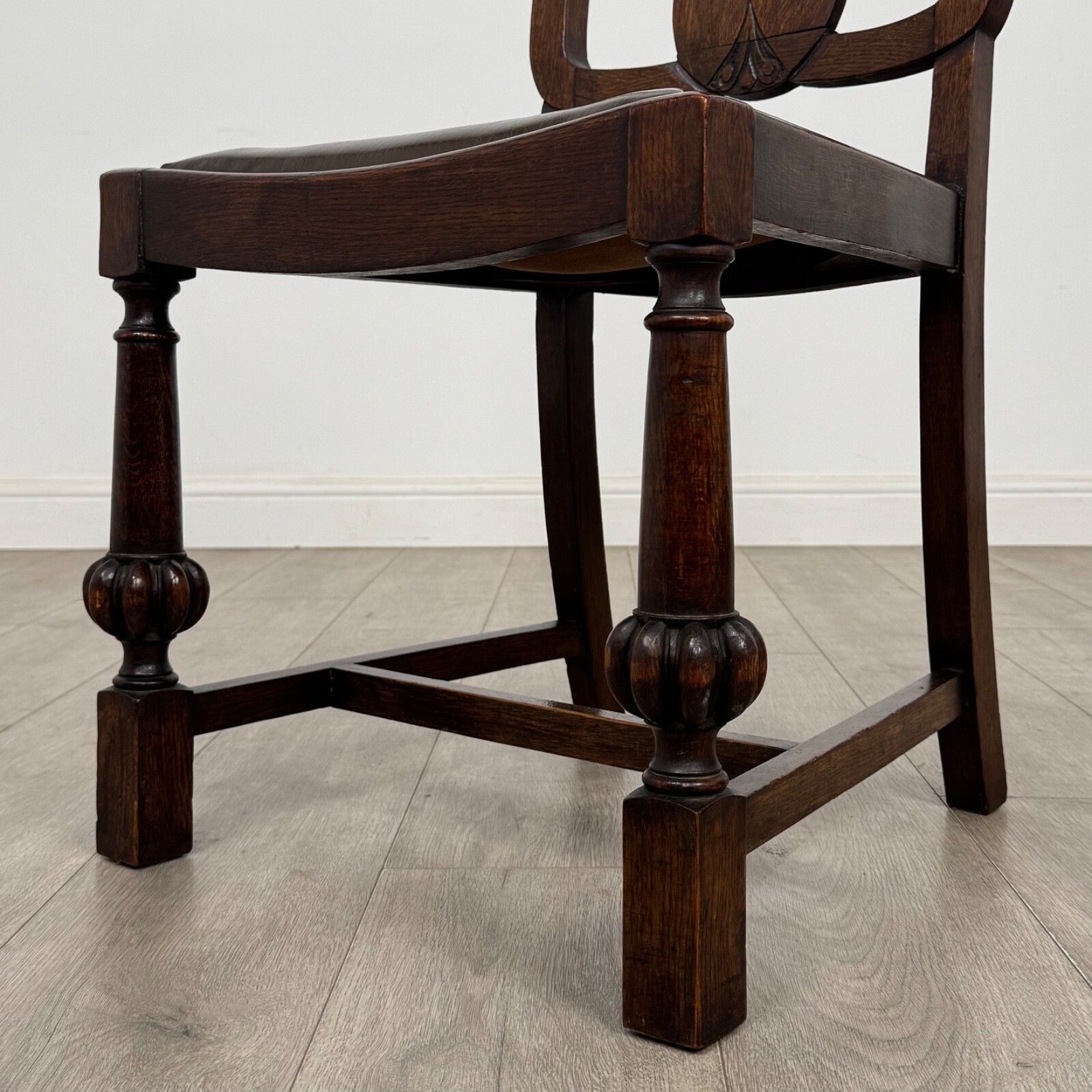 Antique 20th Century Set Of 4 Edwardian Oak Dining Chairs photo 425.0