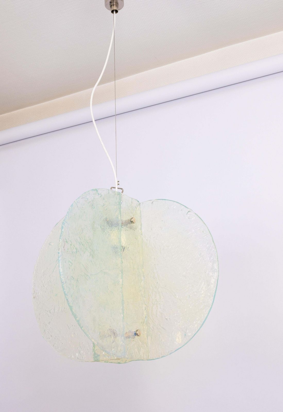 Stunning Clear Blue Murano Pendant Light Design Carlo Nason By Mazzega, 1970s photo furniture