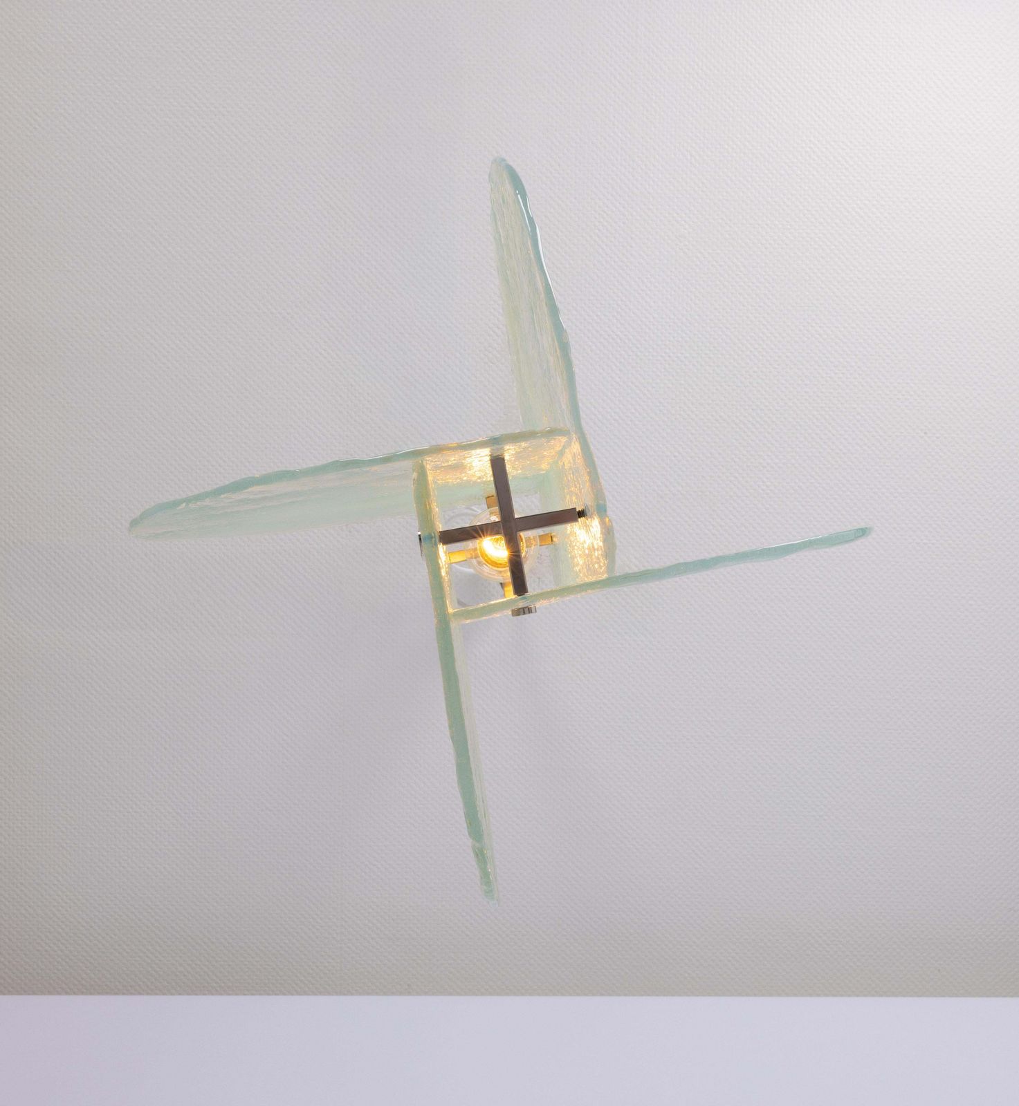 photo vinterior Stunning Clear Blue Murano Pendant Light Design Carlo Nason By Mazzega, 1970s
