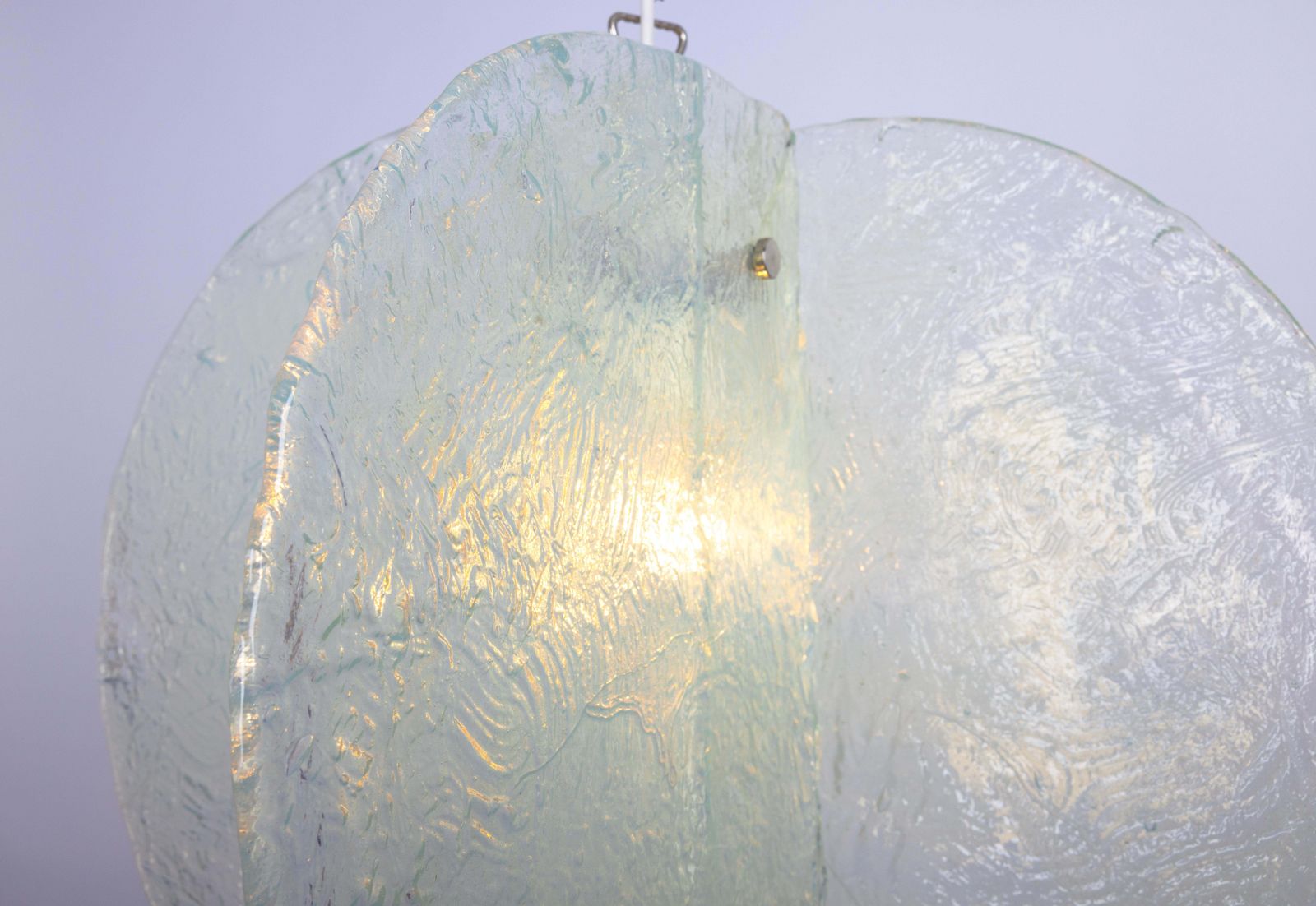 photo vintage Stunning Clear Blue Murano Pendant Light Design Carlo Nason By Mazzega, 1970s