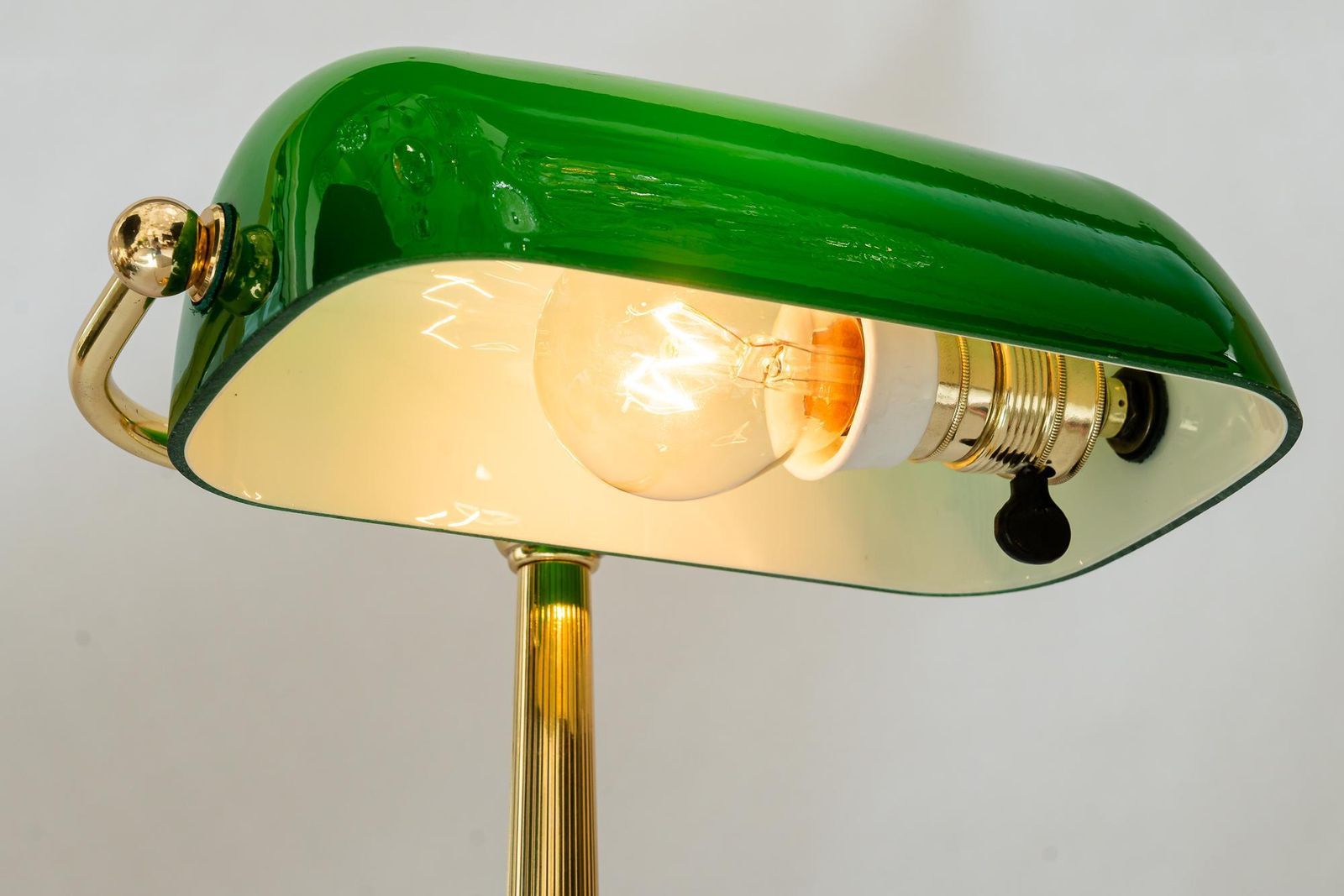 photo for sale Art Deco Banker Lamp With Green Glass Shade Vienna Around 1920s
