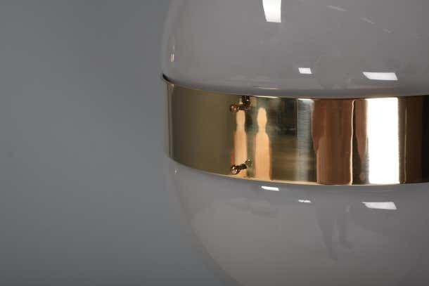 Set Of Two Brass And Opaline Glass ‘Clio’ Sconces By Sergio Mazza For Artemide photo vinterior
