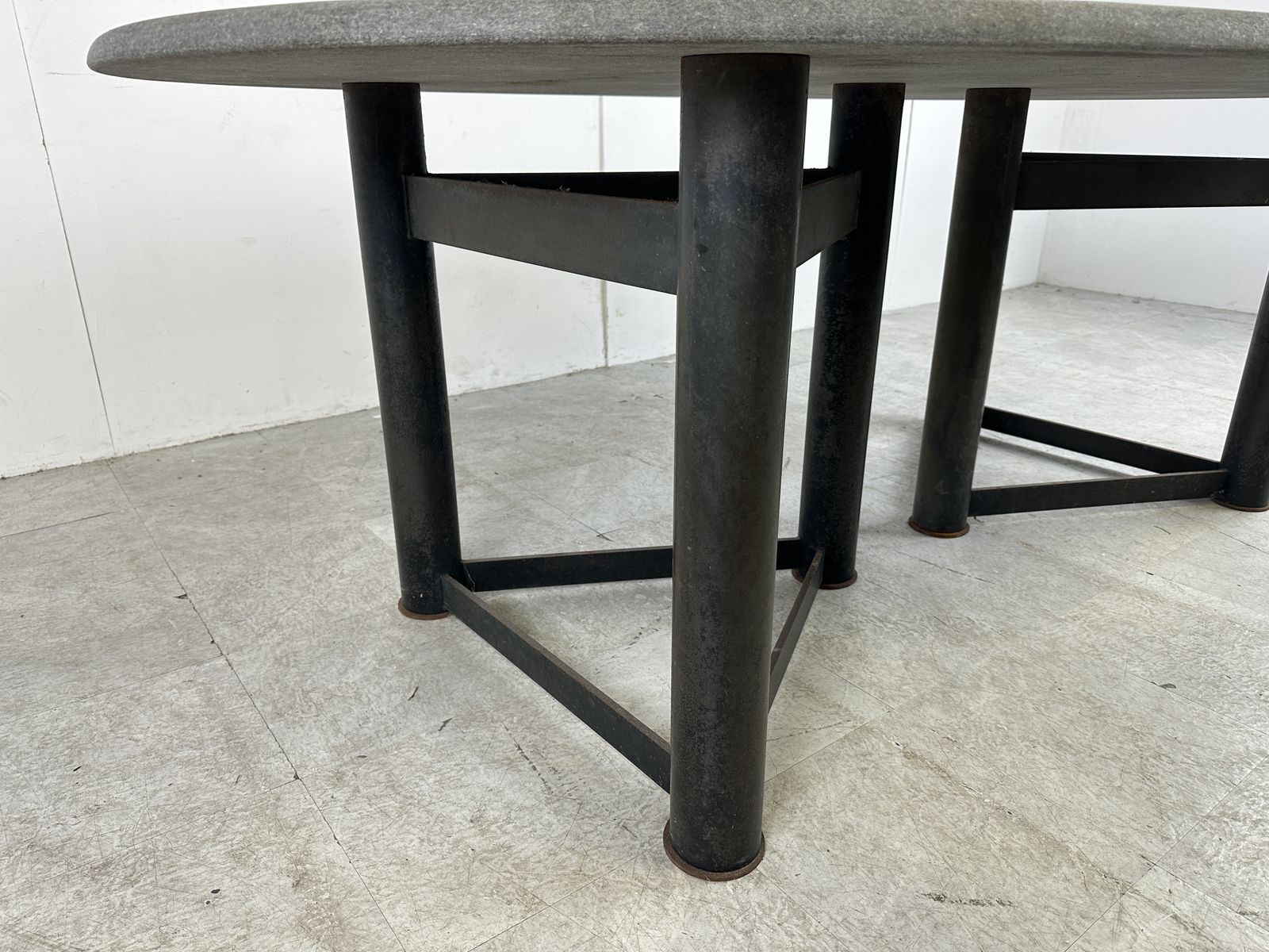 Oval Dining Table In The Manner Of Jan Vlug, 1970s photo vintage