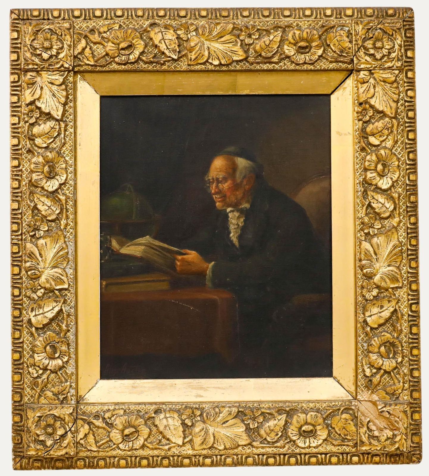Alex Austin   Early 20th Century Oil, Scholar At His Desk