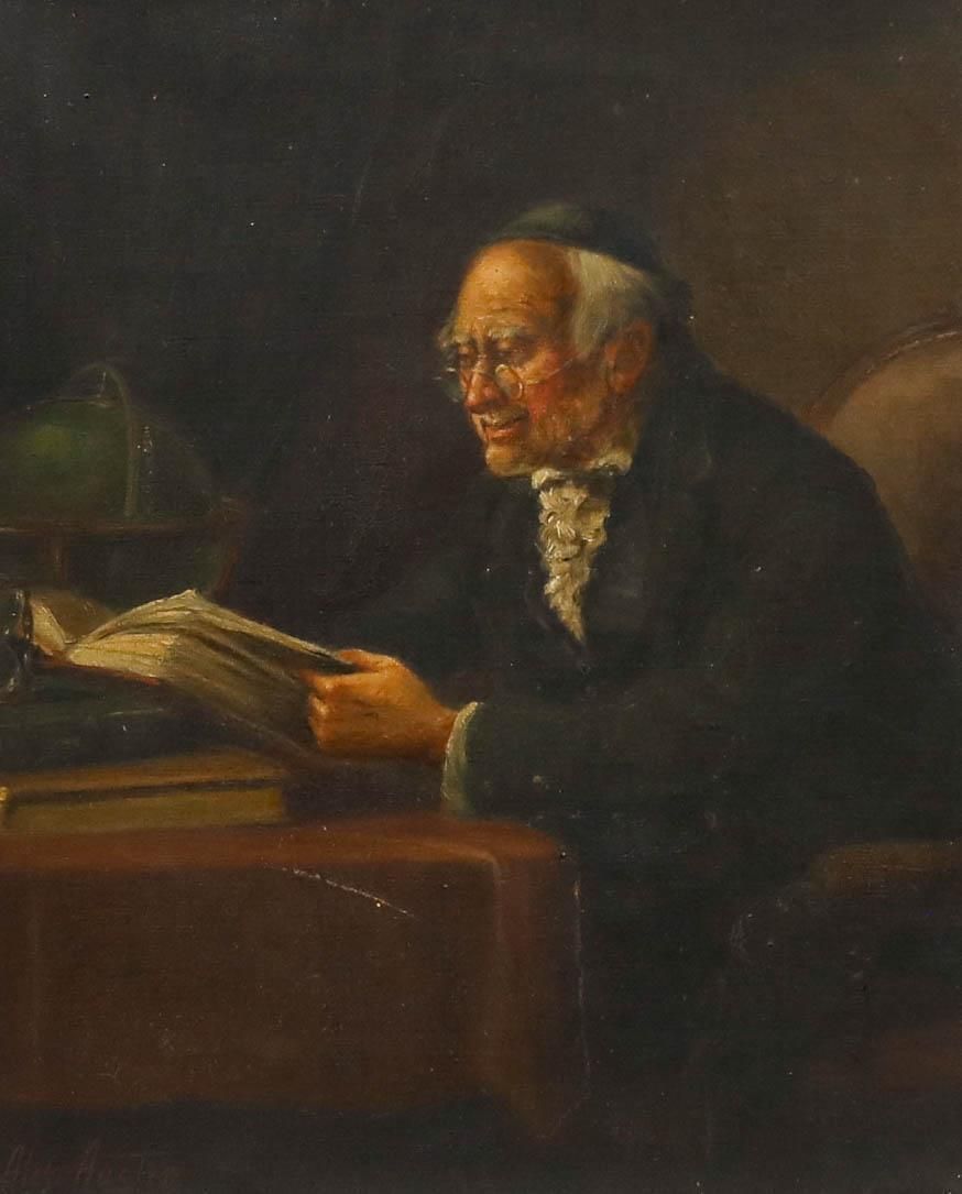 Alex Austin   Early 20th Century Oil, Scholar At His Desk photo furniture