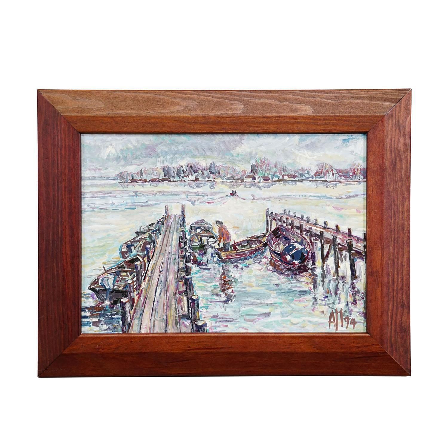 Oil Painting By Alexander Michael Return To The Island Lake Chiemsee photo furniture